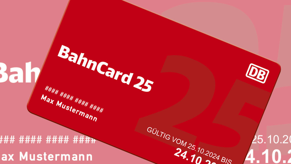 Sie sehen eine symbolhafte BahnCard25, wie sie von der Deutschen Bahn AG ausgegeben wird.