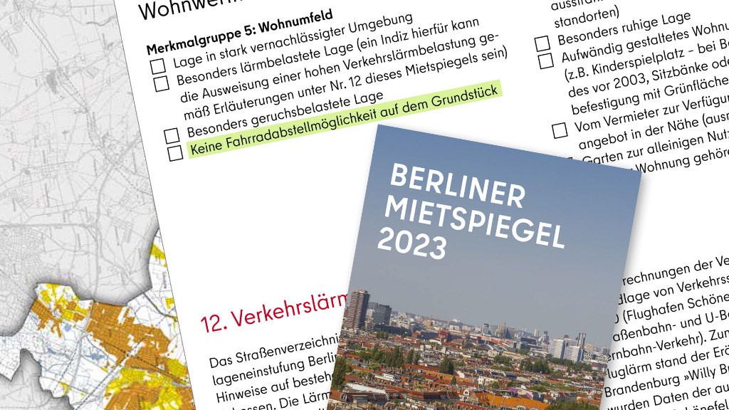 Sie sehen einen Auszug aus der Broschüre zum Berliner Mietspiegel 2023.