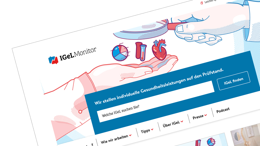 Sie sehen einen Screenshot der Webseite &bdquo;igel-monitor.de&ldquo;.