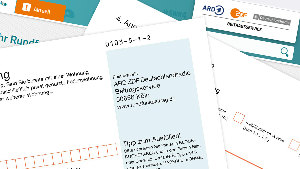 Sie sehen einen Teil der Webseite www.rundfunkbeitrag.de und eines passenden PDF-Formulares.