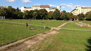 Sie sehen den Görlitzer Park in Berlin.