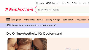 Sie sehen einen Screenshot der Startseite der ShopApotheke